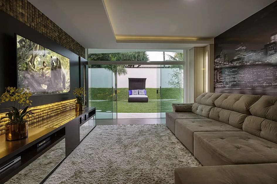 Home theater da Casa Malibu