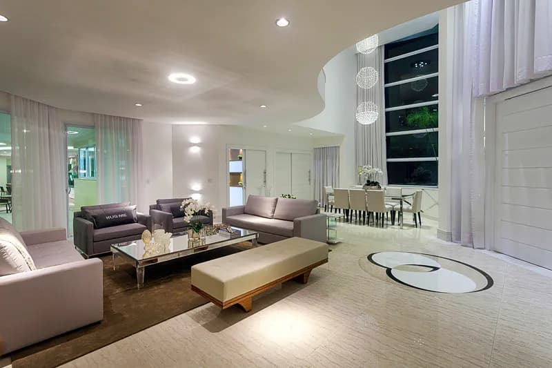 Interior contemporâneo da Casa Moinho dos Ventos
