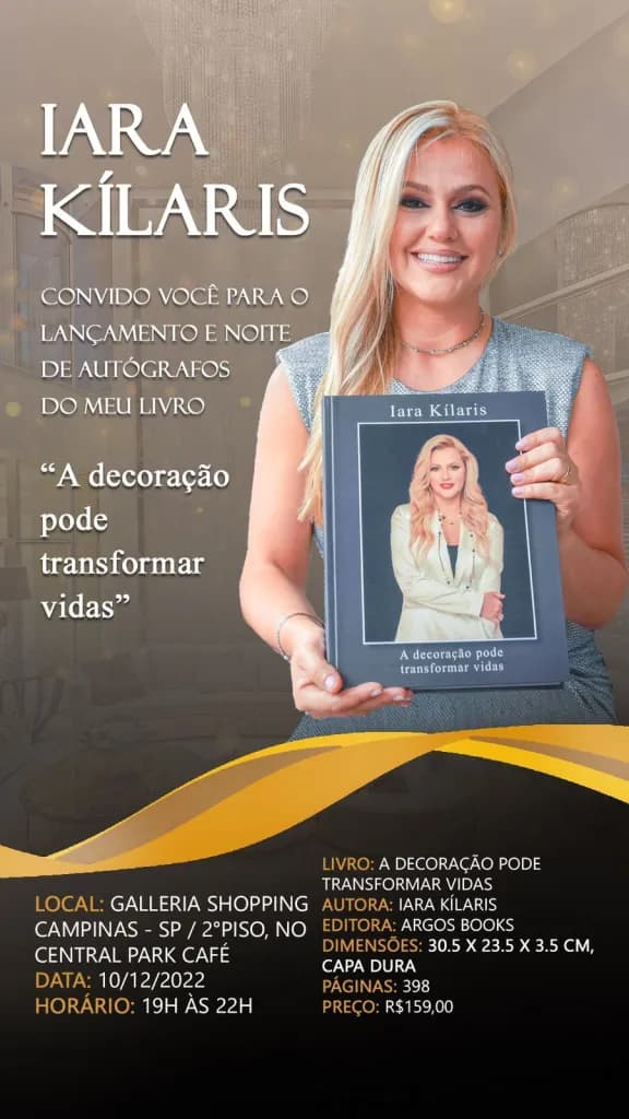 Iara Kílaris lança seu primeiro livro